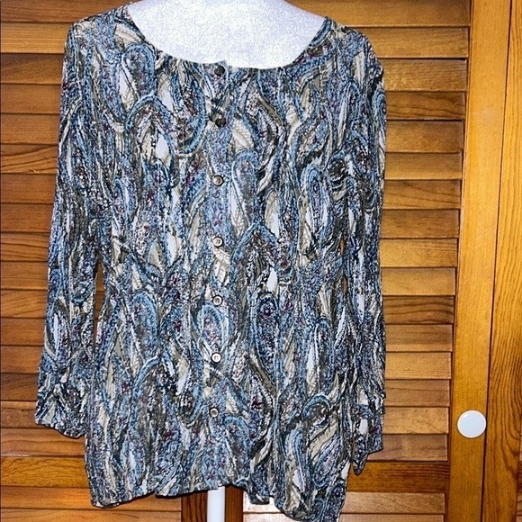 J. Jill Boho Paisley Print Button-Up Top Size Small - Picture 1 of 8